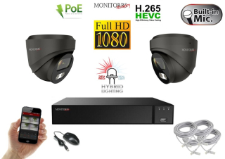 Monitorrs Security Hybrid Light IP 2 kamerový set 2 Mpix GDome (6212K2)